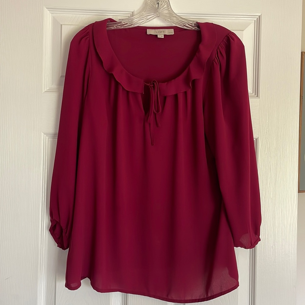 Magenta LOFT Blouse - Large Petite
